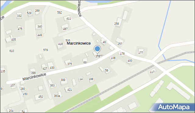 Marcinkowice, Marcinkowice, 378, mapa Marcinkowice