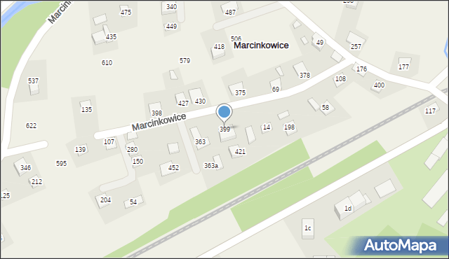 Marcinkowice, Marcinkowice, 399, mapa Marcinkowice