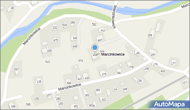 Marcinkowice, Marcinkowice, 418, mapa Marcinkowice