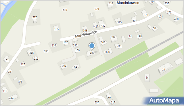 Marcinkowice, Marcinkowice, 452, mapa Marcinkowice