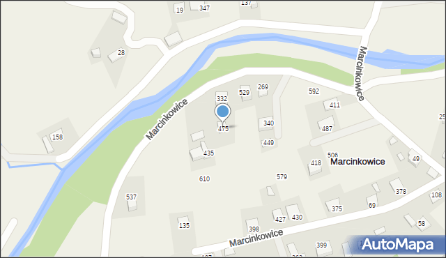 Marcinkowice, Marcinkowice, 475, mapa Marcinkowice