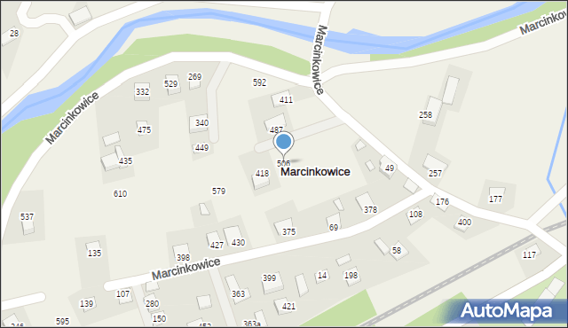 Marcinkowice, Marcinkowice, 506, mapa Marcinkowice