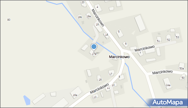 Marcinkowo, Marcinkowo, 17a, mapa Marcinkowo