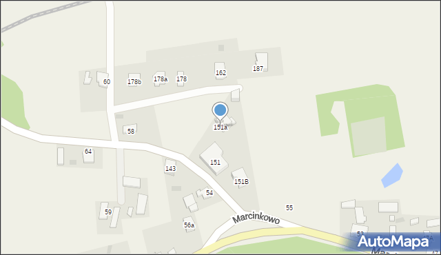 Marcinkowo, Marcinkowo, 151a, mapa Marcinkowo