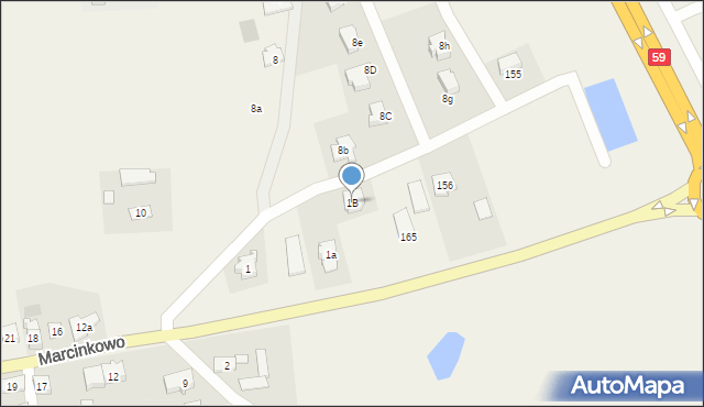 Marcinkowo, Marcinkowo, 1B, mapa Marcinkowo