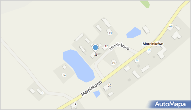 Marcinkowo, Marcinkowo, 11, mapa Marcinkowo