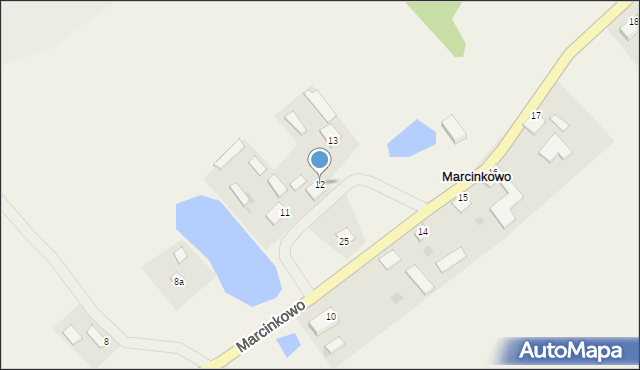 Marcinkowo, Marcinkowo, 12, mapa Marcinkowo