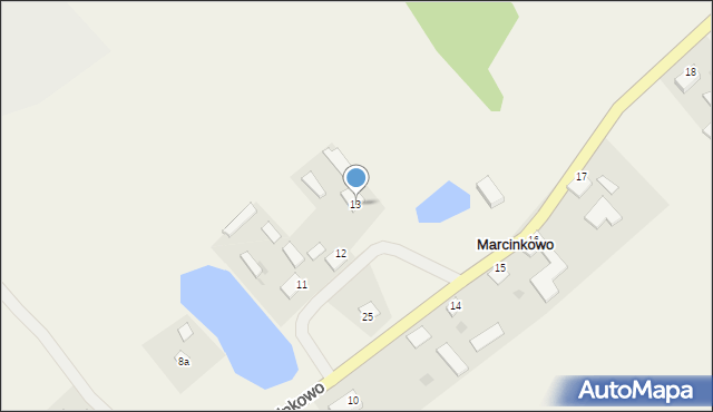 Marcinkowo, Marcinkowo, 13, mapa Marcinkowo