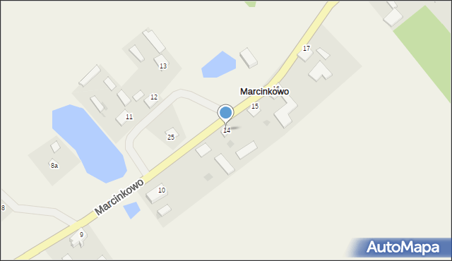 Marcinkowo, Marcinkowo, 14, mapa Marcinkowo