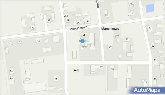 Marcinkowo, Marcinkowo, 14, mapa Marcinkowo