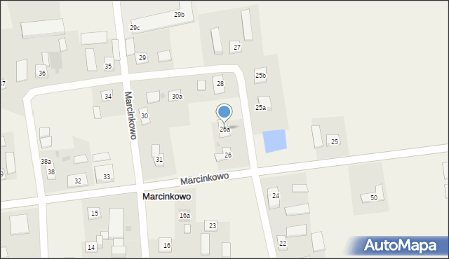 Marcinkowo, Marcinkowo, 26a, mapa Marcinkowo