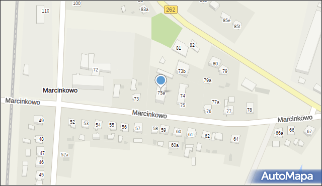 Marcinkowo, Marcinkowo, 73a, mapa Marcinkowo