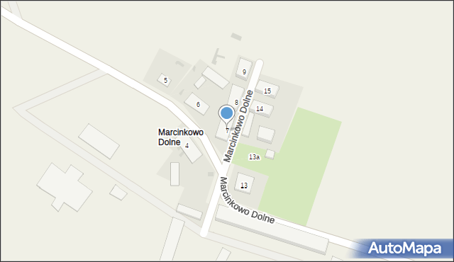 Marcinkowo Dolne, Marcinkowo Dolne, 7, mapa Marcinkowo Dolne