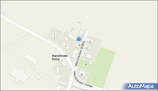 Marcinkowo Dolne, Marcinkowo Dolne, 8, mapa Marcinkowo Dolne