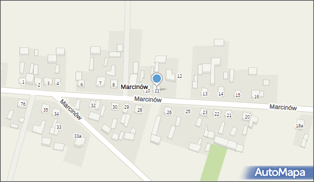 Marcinów, Marcinów, 11, mapa Marcinów