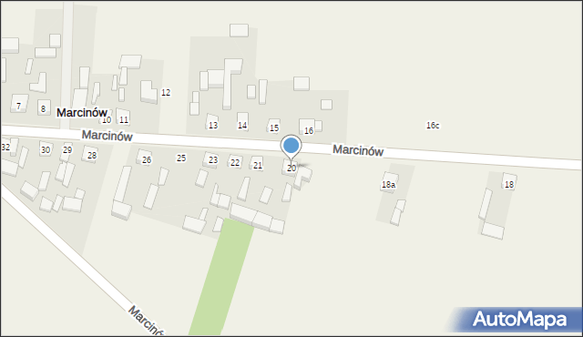 Marcinów, Marcinów, 20, mapa Marcinów