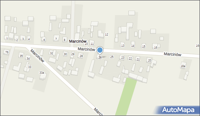 Marcinów, Marcinów, 26, mapa Marcinów