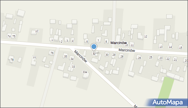 Marcinów, Marcinów, 32, mapa Marcinów