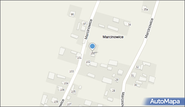 Marcinowice, Marcinowice, 100, mapa Marcinowice