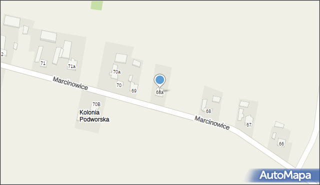 Marcinowice, Marcinowice, 68a, mapa Marcinowice