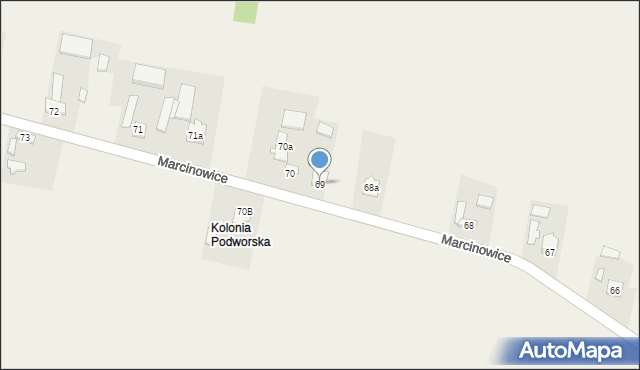 Marcinowice, Marcinowice, 69, mapa Marcinowice