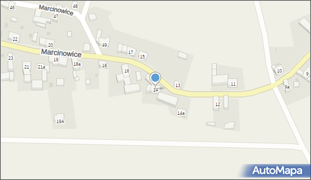 Marcinowice, Marcinowice, 14, mapa Marcinowice
