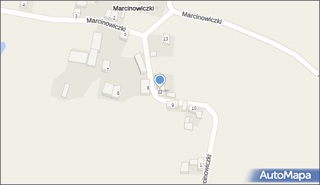 Marcinowiczki, Marcinowiczki, 12, mapa Marcinowiczki