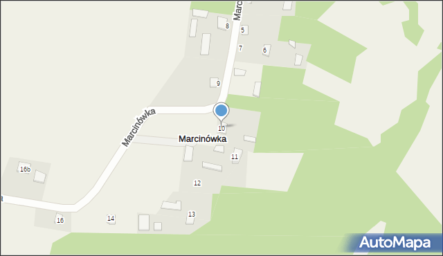 Marcinówka, Marcinówka, 10, mapa Marcinówka