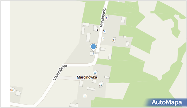 Marcinówka, Marcinówka, 9, mapa Marcinówka