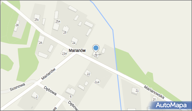Marianów, Marianowska, 23, mapa Marianów