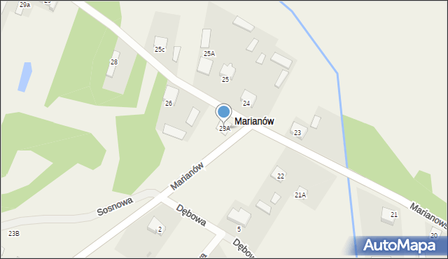 Marianów, Marianowska, 23A, mapa Marianów