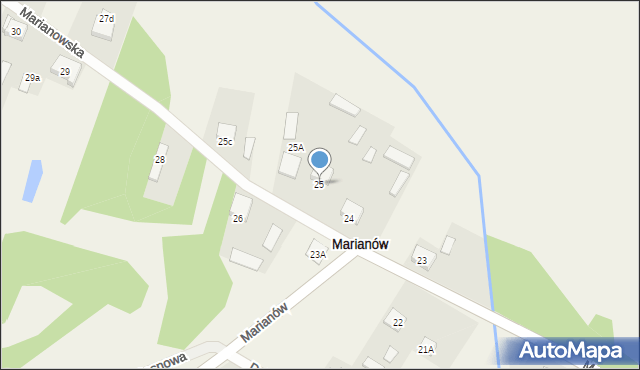 Marianów, Marianowska, 25, mapa Marianów