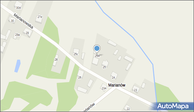 Marianów, Marianowska, 25A, mapa Marianów