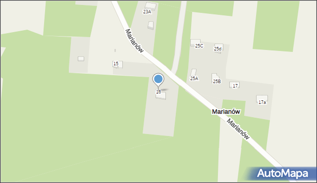 Marianów, Marianów, 16, mapa Marianów