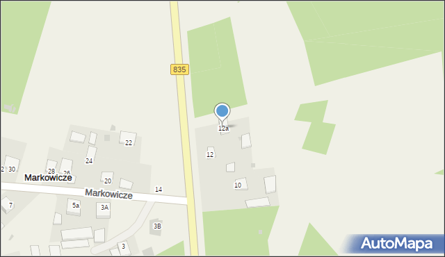 Markowicze, Markowicze, 12a, mapa Markowicze