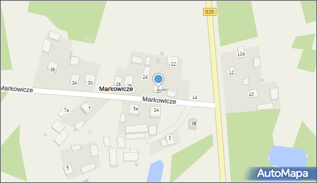 Markowicze, Markowicze, 20, mapa Markowicze