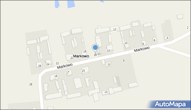 Markowo, Markowo, 16, mapa Markowo