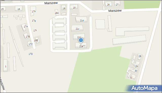 Marszew, Marszew, 21a, mapa Marszew