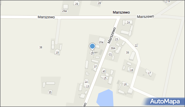 Marszewo, Marszewo, 20, mapa Marszewo