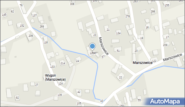 Marszowice, Marszowice, 126A, mapa Marszowice