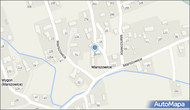 Marszowice, Marszowice, 20, mapa Marszowice