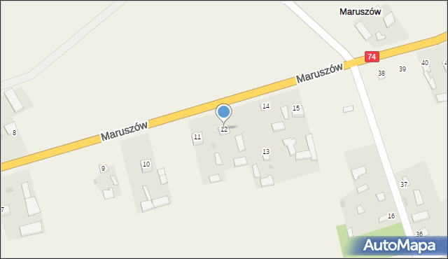 Maruszów, Maruszów, 12, mapa Maruszów