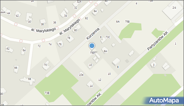Marynin, Mazowiecka, 73D, mapa Marynin
