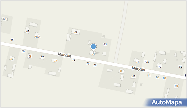 Marysin, Marysin, 71, mapa Marysin