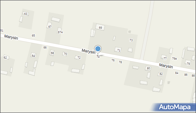 Marysin, Marysin, 74, mapa Marysin