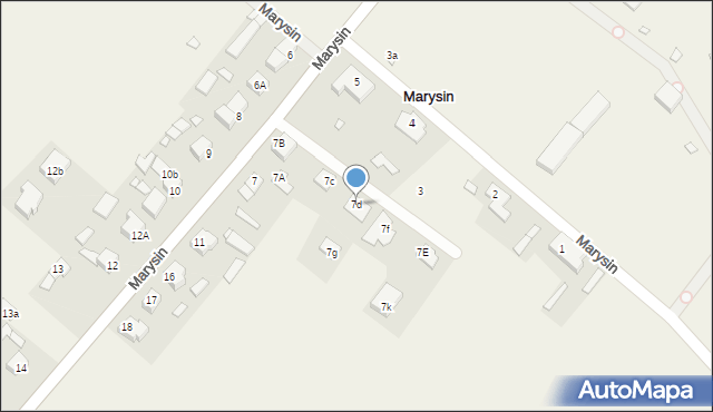 Marysin, Marysin, 7d, mapa Marysin