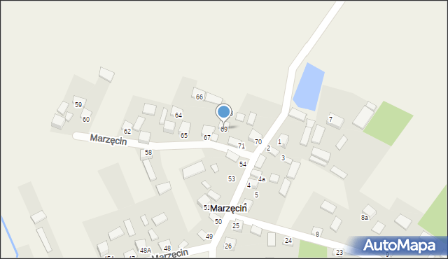 Marzęcin, Marzęcin, 69, mapa Marzęcin