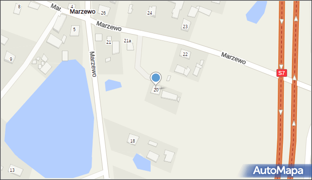 Marzewo, Marzewo, 20, mapa Marzewo