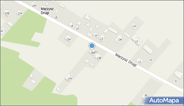 Marzysz, Marzysz Drugi, 13A, mapa Marzysz