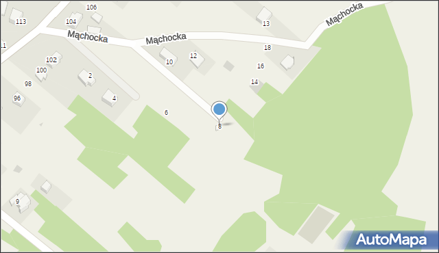 Masłów Drugi, Mąchocka, 8, mapa Masłów Drugi